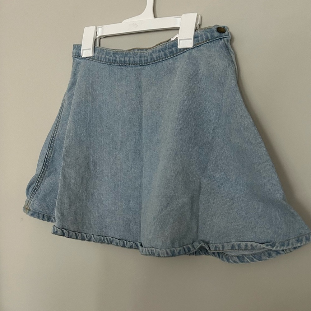 Light blue denim American apparel mini skirt